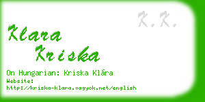 klara kriska business card